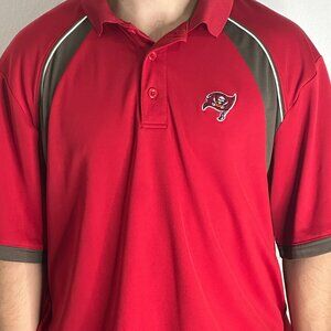 Tampa Bay Buccaneers Polo Shirt Mens XL Red NFL Football Team Apparel E-System
